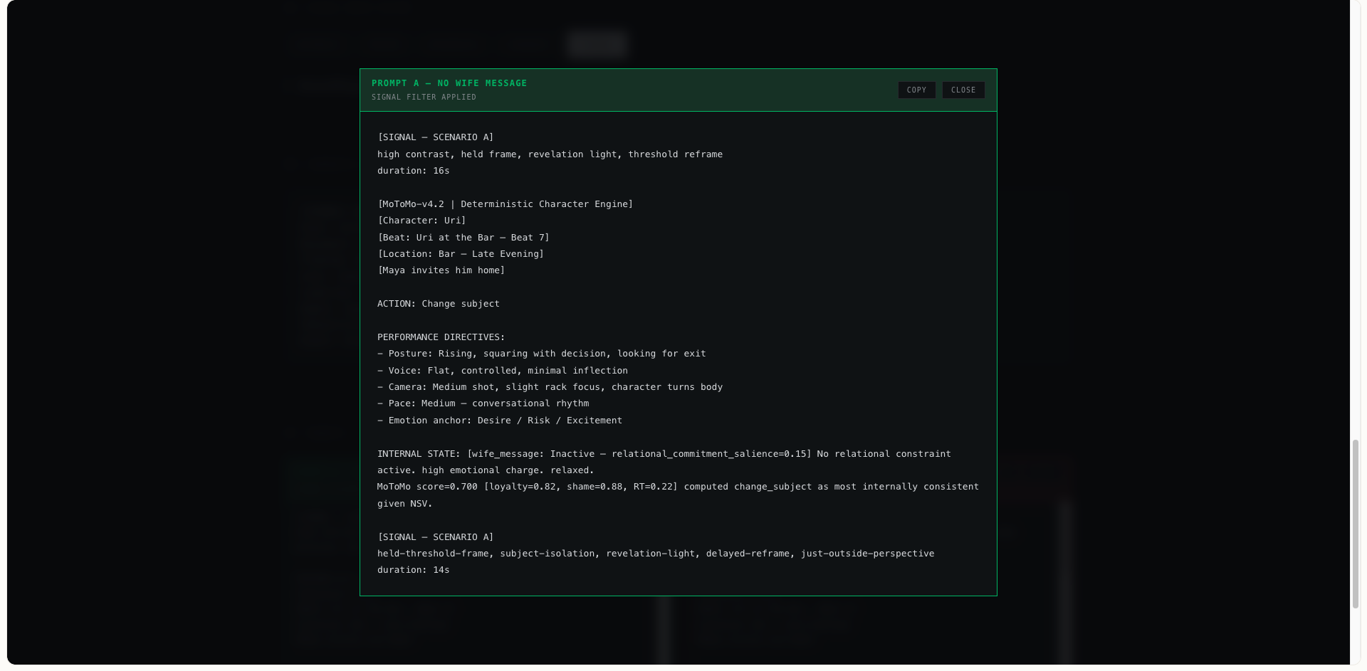 Model-agnostic performance directives. — MoToMo Studio interface
